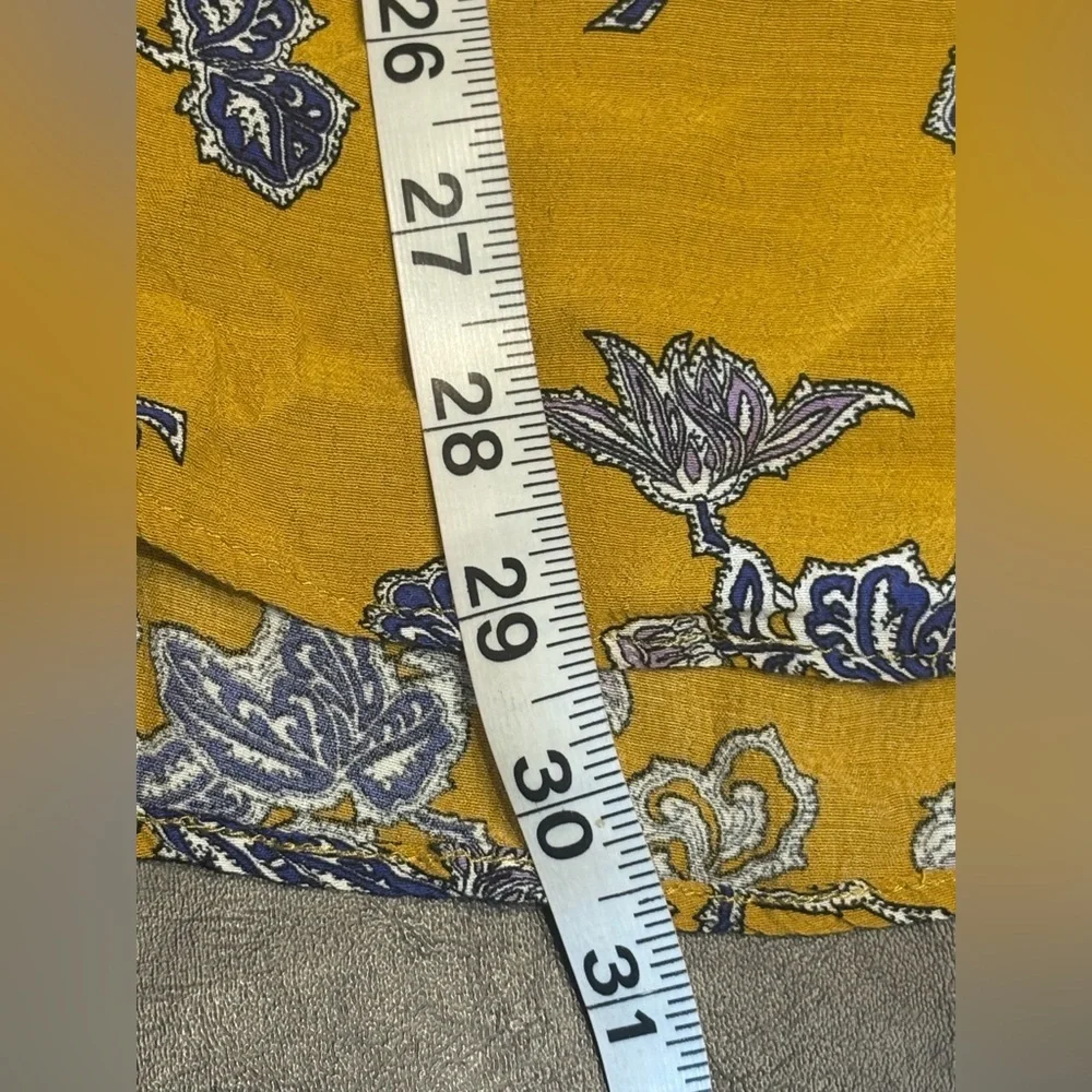 Anthropologie Mustard and Indigo Floral Mini Dress size XS * - Picture 13 of 15